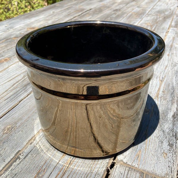 gainey planter pot Gainey Ceramic Container 8.5" x 6" Bronze